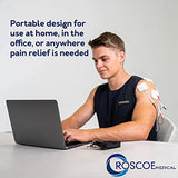 Roscoe Medical TENS Unit and EMS Muscle Stimulator, Twin Stim - OTC TENS Machine for Back Pain Relief, Lower Back Pain Relief, Neck Pain, or Sciatica Pain Relief, Clinical Strength Stim Machine