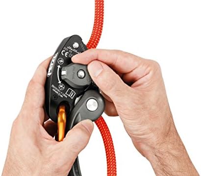 Petzl GRIGRI + Belay Device with Cam-Assisted Blocking and Anti-Panic Handle, Suitable for Learners and Intensive Use - Orange
