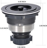 Kitchen Sink Drain 3-1/2 Inch Black Sink Drain Assembly Kit, Removable Deep Sink Strainer Basket with Sink Stopper/Sealing Lid for Home, Kitchen, Stainless Steel