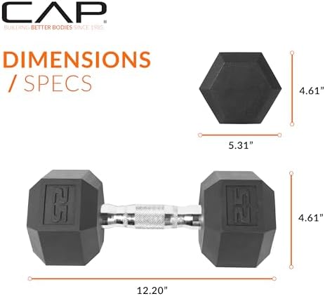 CAP Barbell Coated Dumbbell Weight | Multiple Options Pairs & Sets