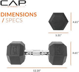 CAP Barbell Coated Hex Dumbbell Weight | Multiple Options