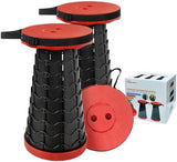 2PCS Upgraded Collapsible Stool Thickened Set, Portable Stool Folding Stools, Foldable Chair for Camping Fishing Hiking BBQ and Outdoor Activities - Max 400lbs（Red）