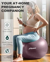Trideer Yoga Ball - Exercise Ball for Workout pilates Stability - Anti-Burst and Slip Resistant for physical therapy, Birthing, Stretching & Core Workout, Office Ball Chair, Flexible Seating, Home Gym