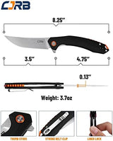 CJRB Folding Knife Gobi (J1906) AR-RPM9 Powder Steel G10 Handle Pocket Knife EDC Knife Black