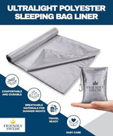The Friendly Swede Sleeping Bag Liner — Ultralight Polyester or Cold Weather Microfiber Adult Sleep Sack; Thin Travel Sheets for Hotel; Camping Sheets; Travel Sleeping Bag with Pocket-Size Stuff Sack