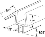 Prime-Line M 6259 Frameless Shower Door Bottom Seal for 1/2 in. Thick Glass Doors, Dual Flap and 45 Degree Drip Guard, 36 in., Clear Vinyl (Single Pack)