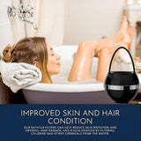 Bath Filter for Tub - Kinder Water Filter for Bathtub, Hard Water Softener to Remove Lead,Chlorine and Fluoride, Improve Skin, Hair and Nails Condition,Matte Black