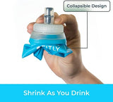 Soft Flask - Shrink As You Drink Soft Water Bottle for Hydration Pack - Folding Water Bottle Ideal for Running, Hiking, Cycling, Climbing & Rigorous Activity