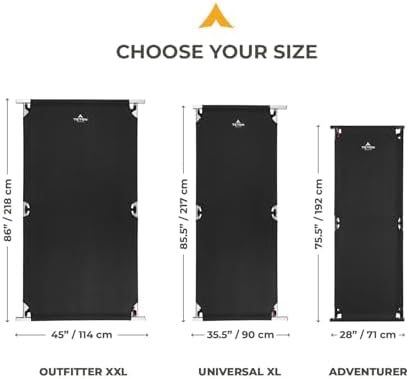 Teton Camping Cot with Patented Pivot Arm, Folding Camping Cot, Durable Heavy Duty Canvas, Comfortable Sleeping Bed for Adults, Portable