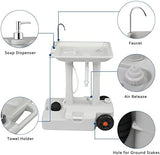 VINGLI 30L Upgraded Portable Sink| Rolling Hand Wash Basin Stand with Towel Holder & Soap Dispenser & Wheels, Perfect for Garden/Camping/Outdoor Events/Gatherings/Worksite/RV/Indoor, White