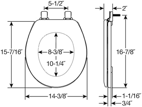 Mayfair 841EC 006 Cameron Toilet Seat Will Never Loosen and Easily Remove Durable Enameled Wood, Round, Bone