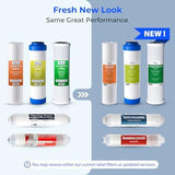 iSpring F10KU NSF Certified 1-Year Replacement Filter Set for 7-Stage RO Water Filtration Systems, Includes Alkaline Mineral & UV Filters, 10 Pieces, No RO Membrane