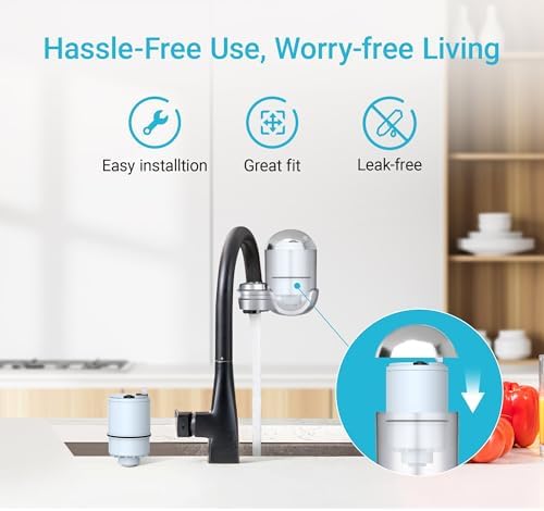 [Alkaline] 3 Pack Filter Replacement for All PUR®, PUR®PLUS Faucet Filtration Systems, Pur® RF-9999® Faucet Water Filter, NSF Certified, AQUA CREST