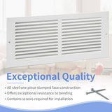 14"W x 6"H [Duct Opening Size] Steel Return Air Grille, Air Return Vent Cover for Ceiling and Sidewall - HVAC Air Vent Covers - [Outer Dimensions: 15.75"W x 7.75"H]