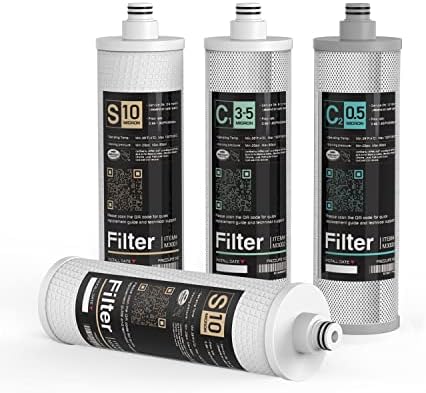 Frizzlife M3005 Replacement Filter Cartridge Set (4 Pack) for SK99,SP99,SK99 New and SP99 New Under Sink Water Filter System
