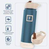 IRON °FLASK Camping & Hiking Hydration Flask with Straw Lid & Boot - Stainless Steel, Double Walled & Vacuum Insulated Water Bottle - Leak Proof & BPA Free (Cream & Berries, Straw - 22 oz)
