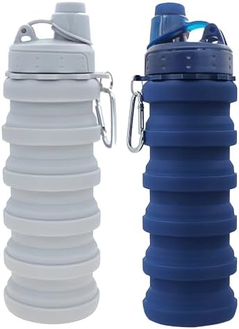 Collapsible Water Bottles Travel water bottle Sports Portable Sport Water Bottle Reusable Water Bottles comes with mountaineering Buckle 500ml silicone Water-proof camping water bottle