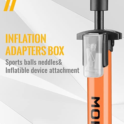 MOHEGIA Bike Floor Pump with Gauge,Air Bicycle Pump Inflator with High Pressure 160 PSI,Fits Schrader and Presta Valve