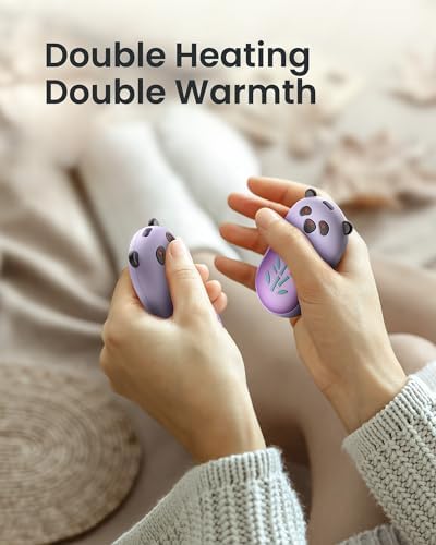 Hand Warmers Rechargeable 2 Pack, 6000mAh Electric Hand Warmer Reusable, 20Hrs Long Heating, Portable Pocket Heater Handwarmer for Women Men, Outdoor Camping, Hunting Gear