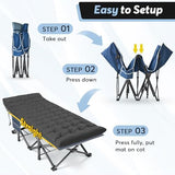 Slendor XXL Camping Cot, Oversized Cot for Adults, 79" L x 32" W x 19" H Sleeping Bed with Mattress, Carry Bag, Folding Camping Cot Bed for Travel, Guest, Support 500lbs