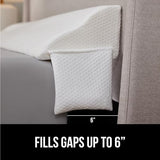 GORILLA GRIP Patent Pending Bed Wedge Pillow Headboard Gap Filler, Comfortable and Supportive High Density Foam Angled Pillows, Stay in Place Gripping Dots, Wedges Between Mattress, Twin/XL Size White
