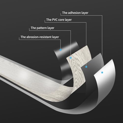 Art3d 36-Pack Peel and Stick Luxury Vinyl Flooring Tiles, 54 Sq. Ft Self Adhesive Wood Plank for Kitchen, Bedroom, Bathroom, Grey Ash