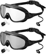 Rantizon Swim Goggles 2 Pack, Wide View Anti Fog&UV Swimming Goggles for Audlt, No Leaking Pool Accessories for Men Women Kid