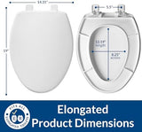 Mayfair Caswell Modern Toilet Seat, Slow Close, Easy Clean, Plastic, Elongated, White