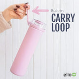 Ello Syndicate 20oz Reusable Glass Water Bottle with One-Touch Leak Proof Flip Lid and Protective Non-Slip Silicone Sleeve and Carry Loop for Coffee, Tea and Water, BPA-free Dishwasher Safe