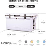 ENGEL 60 QT Ultra-Light Injection Molded Cooler - Ice Chest Keeps Ice up to 7 Days - Large Cooler Includes Wire Basket, Divider and Built-in Bottle Opener