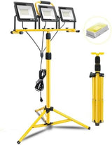 21000Lumen LED Work Lights with Stand: 3 Head Adjustable Work Light with Individual Switch - IP66 Waterproof Foldable Tripod Worklight with 16.4FT Cord for Indoor Outdoor Portable Lighting