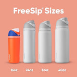 Kids FreeSip Insulated Stainless Steel Water Bottle with Straw for Sports, Travel, and School BPA-Free Sports Water Bottle, 16 oz, Blue Citrus