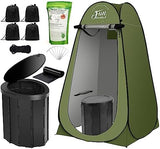 Portable Toilet Kit Adults, Pop Up Privacy Tent, X Large Camping Folding Toilet, 12 bags, 12 pack Liquid Waste Gel, Washable Foldable For Travel,RV, Outdoor