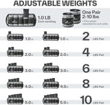 Sportneer Adjustable Ankle Weights 1 Pair 2 4 6 8 10 Lbs Leg Weight Straps for Women Men, Weighted Ankle Weights Set for Gym,Fitness, Workout,Walking, Jogging,1-5 lbs Each Ankle, 1 Pair 2-10 lbs