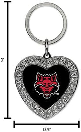 Rico Industries NFL Football Rhinestone Heart Keychain - Great Accessory