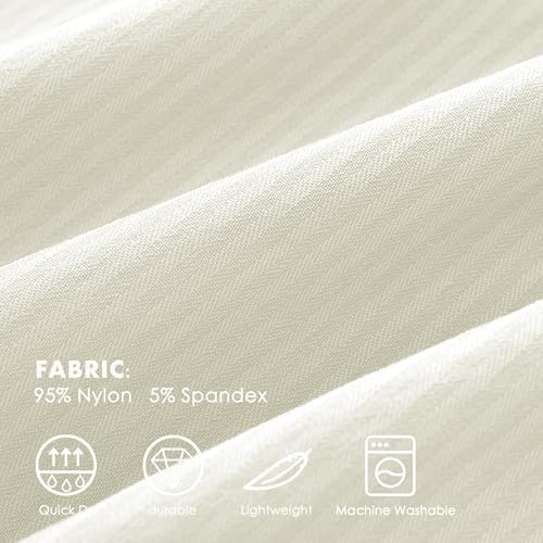 Willit Women's Quick-Dry Capris Hiking Travel Pants Striped Woven Workout Pants with Pockets Lightweight