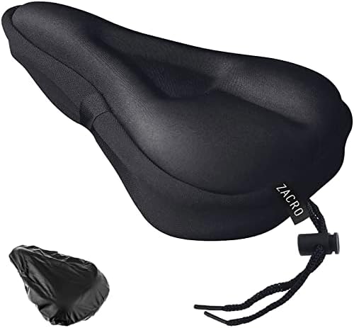 Zacro Bike Seat Cushion - Gel Padded Bike Seat Cover for Men Women Comfort, Extra Soft Exercise Bicycle Seat Compatible with Peloton, Outdoor & Indoor Bike Saddles