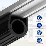 DGSL Garage Door Seals Bottom Rubber Weather Stripping Kit Seal Strip Replacement,Universal Weatherproof Threshold Buffering Sealing Rubber 5/16 Inch T Ends, 3 3/4 Inch Width (12 Ft, Black)
