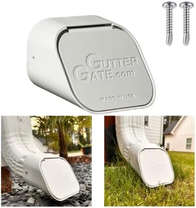 The Original GutterGate 3"x4" for Type-A Downspouts (White) (Made in The USA)
