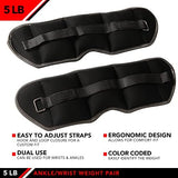 JFIT Adjustable Ankle Weights - Ankle Weight Pair 10 Weight and Bundle Options - 0.5 to 10 lbs Each, Set of 2, Adjustable Straps – Comfortable, Breathable, Moisture Absorbent Weight Straps for Men and Women