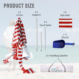 CROWN SHADES Beach Cabana 6.5 x 6.5, Cool Cabana Beach Tent Easy Pop Up - Beach Cabanas for Sand - UPF50+ Protection with Sidewall and More Pockets, Red