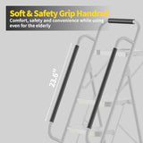 KINGRACK 5 Step Ladder with Tool Platform, Folding Step Stool with Handrails, Sturdy Steel Ladder with Wide Pedal, 800 LBS Portable Safety Ladder for Adults Painting Home Outdoor Garage