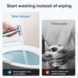 Arofa Chrome Handheld Bidet Sprayer for Toilet - Stainless Steel Cloth Diaper Jet Spray, Adjustable Water Pressure Control with Bidet Spray Hoses, Bidet Toilet Sprayer for Baby/Feminine Wash