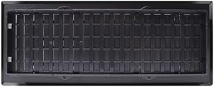 Decor Grates AJH412-BLK Oriental Floor Register, 4x12 Inches, Textured Black