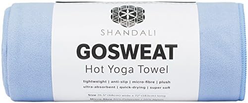 Shandali GoSweat Non-Slip Hot Yoga Towel with Super-Absorbent Soft Suede Microfiber in Many Colors, for Bikram Pilates and Yoga Mats.