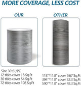 Grey Wood Peel and Stick Floor Tile, 36 Pack 54 Sq.Ft,(NO Sticky Residue Left) Vinyl Flooring Tiles Wood Plank, Self-Adhesive DIY Flooring for Bathroom,Bedroom, Living Room, (36" x 6") Nature Grey