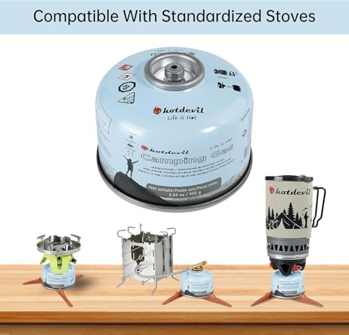 KOMAN Isobutane Fuel Canister 100 Gram Camping Stove Fuel Butane Propane Blend Camping Fuel Gas Canister Butane Fuel Canister Backpacking Stove Fuel