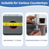 Soap Dispenser for Kitchen Sink, Built in Soap Dispenser Pump with Sponge Holder, Under Counter Black ABS Pump Head with 38" Extension Tube Kit, Good Suction Power (Black)