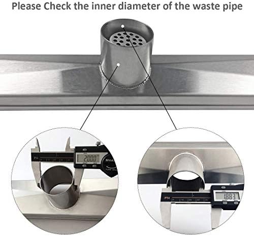 Neodrain 24-Inch Linear Shower Drain with Tile Insert Grate,Brushed 304 Stainless Steel Rectangle Shower Floor Drain, Linear Drain with Leveling Feet, Hair Strainer