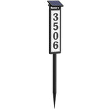 Eyrosa Solar Illuminated LED Lighted Address Sign, House Numbers for Outside Yard Home, Numbers Plaque Outdoor Waterproof, Black